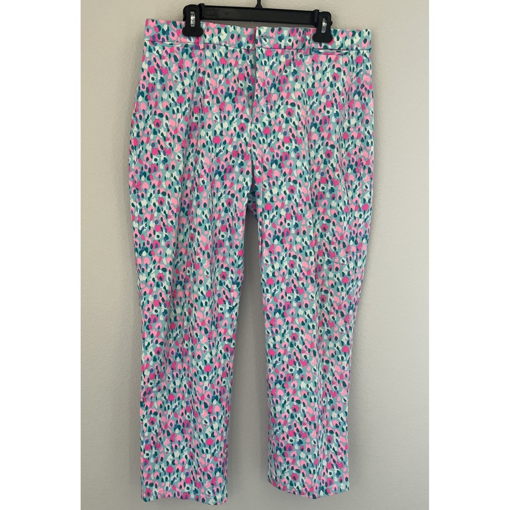 Lilly Pulitzer Divia Stretch Multicolor Hottie Dottie Preppy Resort Pant Size 16